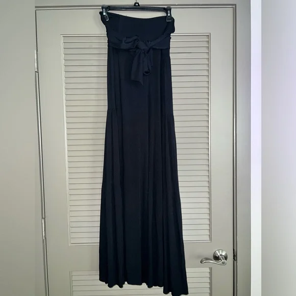 Black Wide Leg High Waisted Pants with Attached Belt to Knot or Tie in Bow | Color: Black | Size: 6 | Tinaweronik's Closet